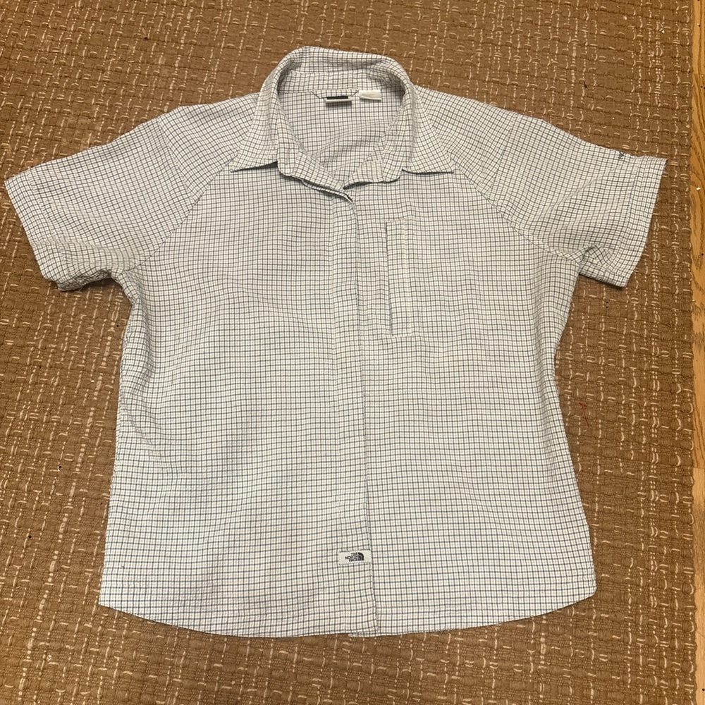 The North Face Light Gray Checkered Button-Down Shirt
